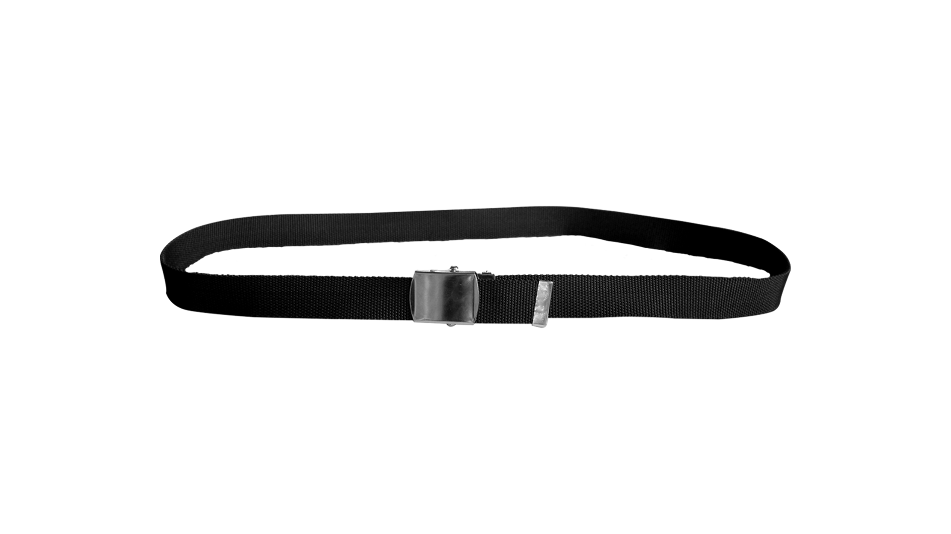 Black Nylon Belt with 30mm Silver Buckle